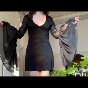 Killstar Batwing Morticia Adams Mini Dress